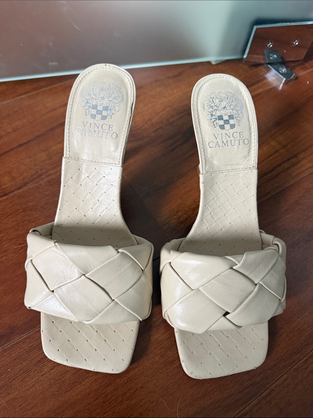 Vince Camuto Cream Braided Slide Mules